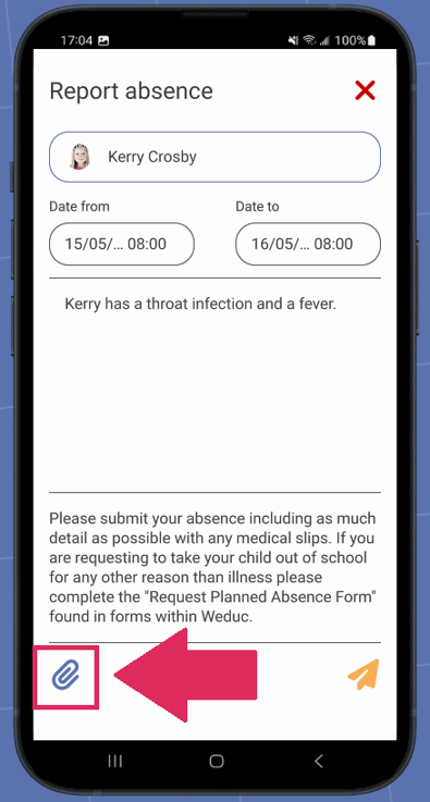 How do I report an absence for my child?