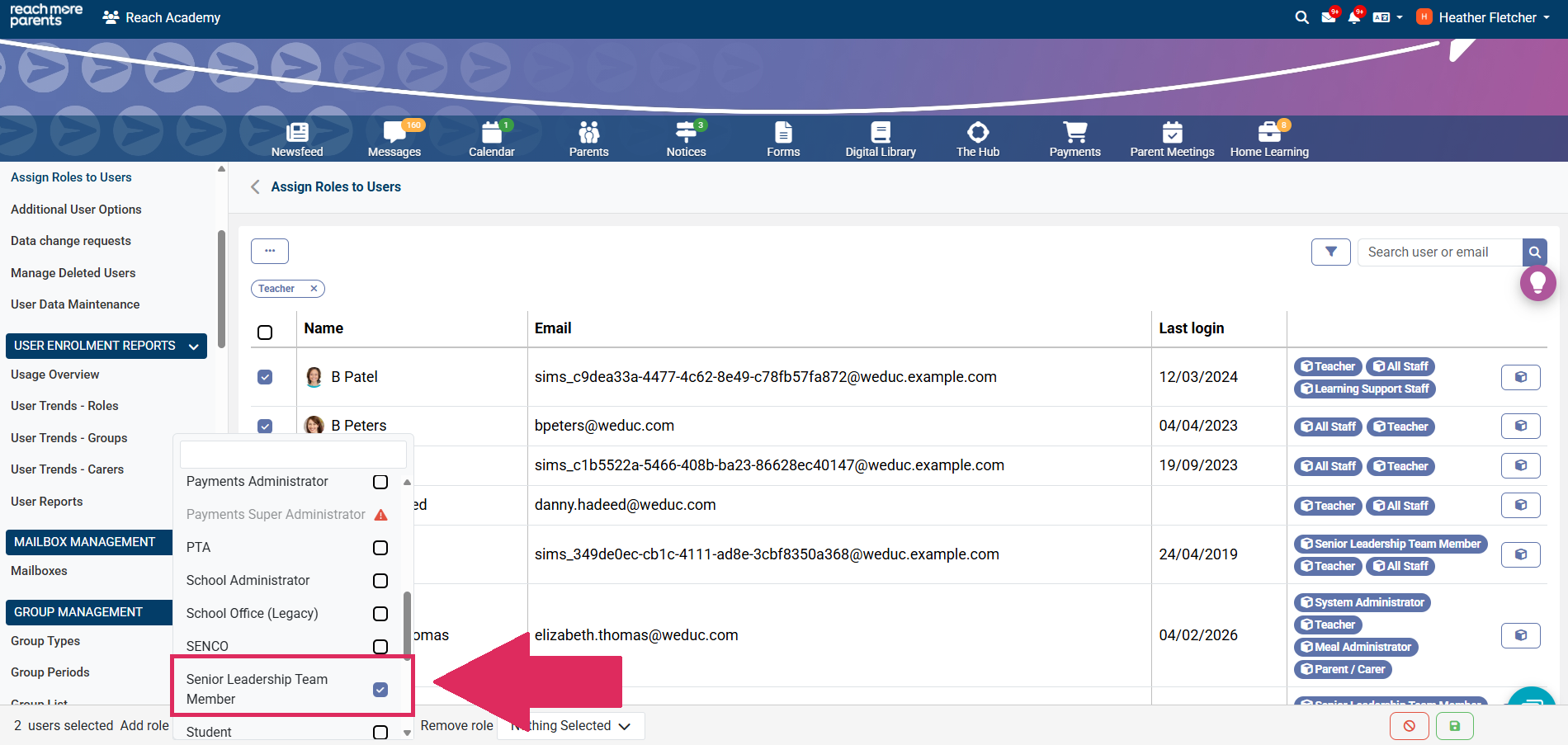 How to assign roles to users